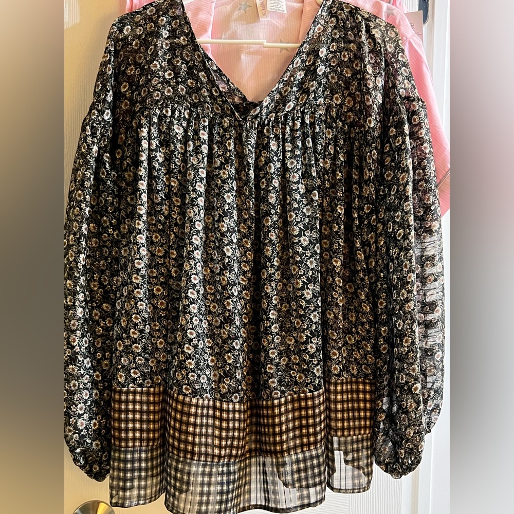 Black Floral Blouse